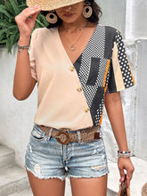 Load image into Gallery viewer, Plunge Flutter Sleeve Blouse with Pocket

