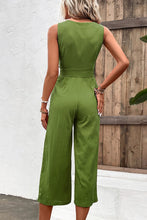 Load image into Gallery viewer, Tie Belt Sleeveless Jumpsuit with Pockets
