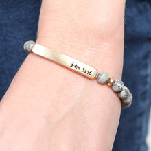 Load image into Gallery viewer, John 3:16 Bar Natural Stone Bracelet
