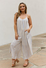Load image into Gallery viewer, HEYSON Full Size Multi Colored Striped Jumpsuit with Pockets
