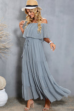 Load image into Gallery viewer, Swiss Dot Off-Shoulder Tiered Maxi Dress
