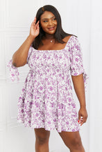 Load image into Gallery viewer, White Birch Touch of Elegance Full Size Floral Ruffle Mini Dress
