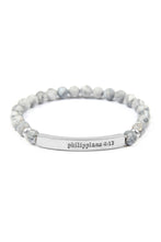 Load image into Gallery viewer, &quot;Philippians 4:13&quot; Natural Stone Stretch Bracelet
