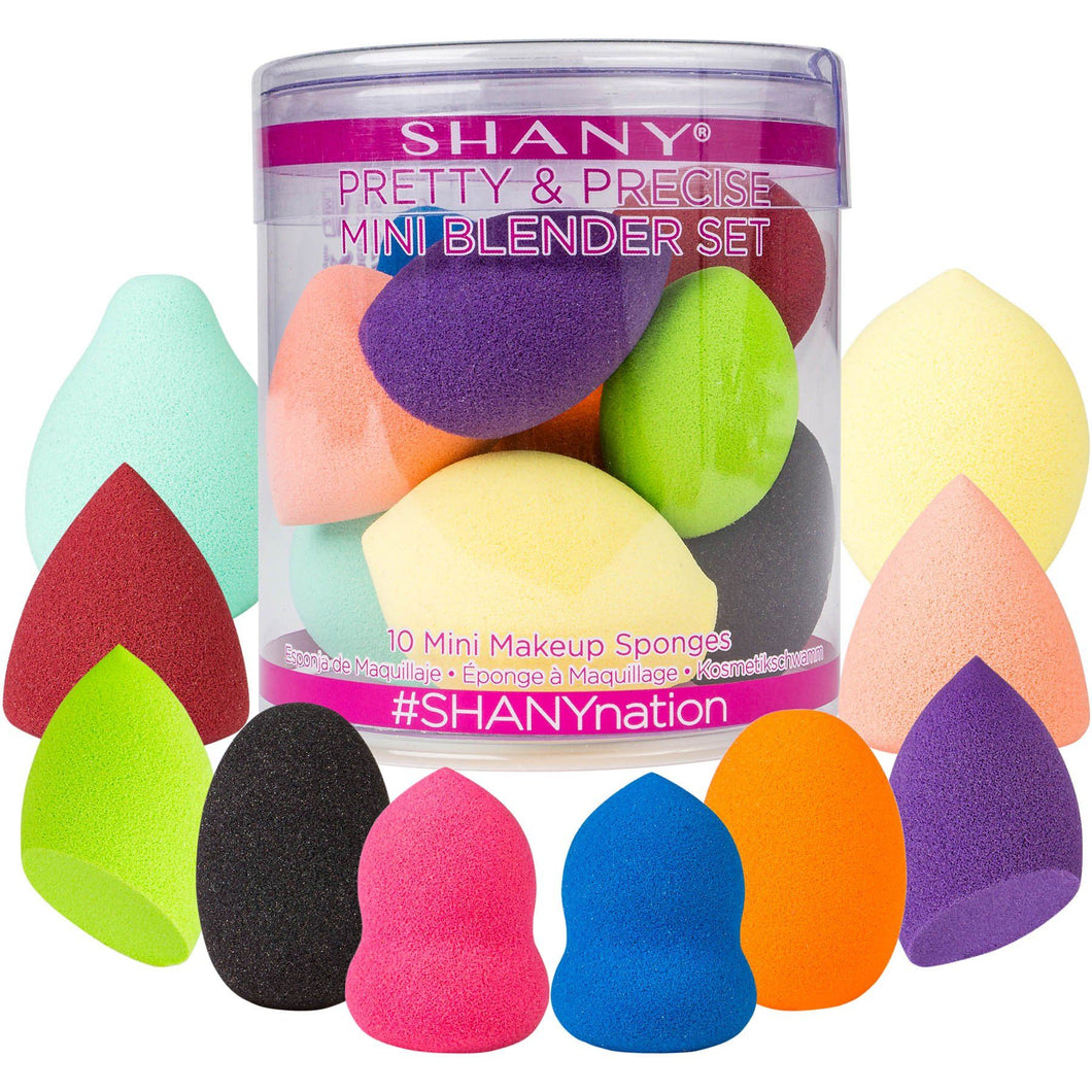 SHANY Pretty & Precise Mini Makeup Blender Puff Set - Premium Latex-Free Mini Makeup Sponges For Foundation and Blending - Set of 10 - SHOP  - APPLICATORS - ITEM# SH-BLENDER-02