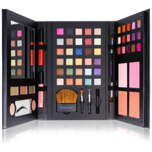Load image into Gallery viewer, SHANY Luxe Book Makeup Set - All In One Travel Cosmetics Kit with 30 Eyeshadows,  15 Lip Colors, 5 Brushes, 4 Pressed Blushes, 3 Brow Colors, and Mirror - SHOP  - MAKEUP SETS - ITEM# SH-LUXBOOK-A
