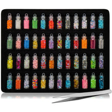 Load image into Gallery viewer, SHANY 3D Nail Art Decoration Mini Bottles - 48 Glass Bottles With Free Nail Art Tweezer - SHOP  - NAIL ART - ITEM# SH-MINIBOTTLES-SET01
