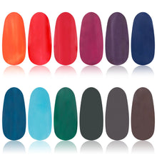 Load image into Gallery viewer, Nail Polish Set with 12 Semi Glossy and Shimmery Finishes
