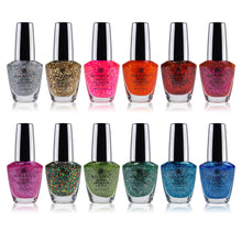 Load image into Gallery viewer, Nail Polish Set with 12 Semi Glossy and Shimmery Finishes
