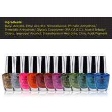 Load image into Gallery viewer, Nail Polish Set with 12 Semi Glossy and Shimmery Finishes
