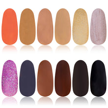 Load image into Gallery viewer, Nail Polish Set with 12 Semi Glossy and Shimmery Finishes
